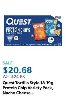 Sam's Club Quest Tortilla Style 18-19g Protein Chip Variety Pack, Nacho Cheese & Ranch, 14 ct offer