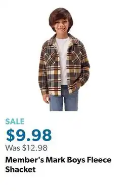 Sam's Club Member's Mark Boys Fleece Shacket offer