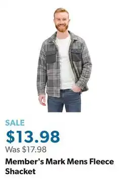 Sam's Club Member's Mark Mens Fleece Shacket offer