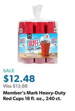 Sam's Club Member's Mark Heavy-Duty Red Cups 18 fl. oz., 240 ct offer