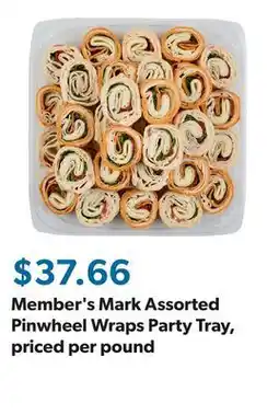 Sam's Club Member's Mark Assorted Pinwheel Wraps Party Tray, priced per pound offer