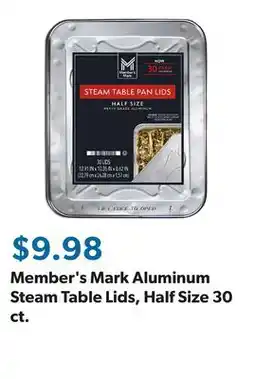 Sam's Club Member's Mark Aluminum Steam Table Lids, Half Size 30 ct offer