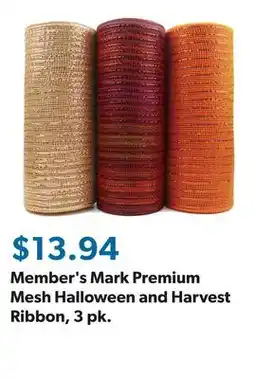 Sam's Club Member's Mark Premium Mesh Halloween and Harvest Ribbon, 3 pk offer