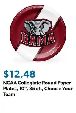 Sam's Club NCAA Collegiate Round Paper Plates, 10, 85 ct., Choose Your Team offer