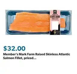 Sam's Club Member's Mark Farm Raised Skinless Atlantic Salmon Fillet, priced per pound offer