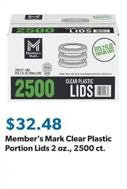 Sam's Club Member's Mark Clear Plastic Portion Lids 2 oz., 2500 ct offer