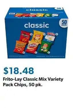 Sam's Club Frito-Lay Classic Mix Variety Pack Chips, 50 pk offer