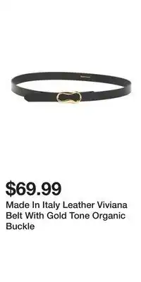 TJ Maxx Made In Italy Leather Viviana Belt With Gold Tone Organic Buckle offer