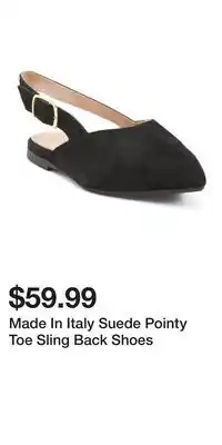 TJ Maxx Made In Italy Suede Pointy Toe Sling Back Shoes offer