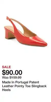 TJ Maxx Made In Portugal Patent Leather Pointy Toe Slingback Heels offer