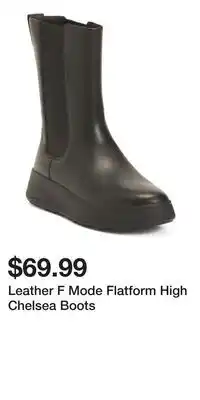 TJ Maxx Leather F Mode Flatform High Chelsea Boots offer
