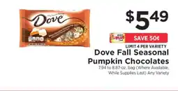 ShopRite Dove Fall Seasonal Pumpkin Chocolates offer