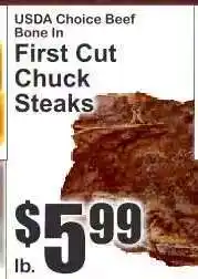 Key Food First Cut Chuck Steaks offer