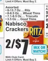 Key Food Nabisco Crackers offer