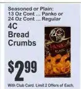 Key Food 4C Bread Crumbs offer