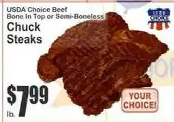 Key Food Chuck Steaks offer
