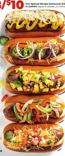 Hy-Vee Our Special Recipe bratwurst link offer