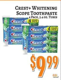 Trade Fair Supermarket CREST+ Whitening Scope Toothpaste offer