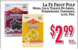 Trade Fair Supermarket LA FE FRUIT PULP Mora, Lulo, Tomate De Arbol, Strawberry, Tamarind offer