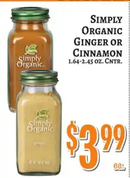 Trade Fair Supermarket SIMPLY ORGANIC Ginger Or Cinnamon offer