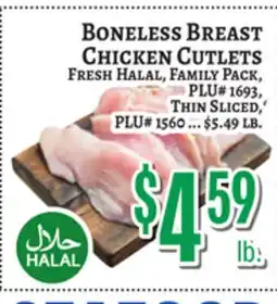 Trade Fair Supermarket BONELESS BREAST CHICKEN CUTLETS offer