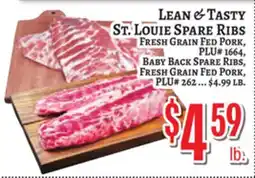 Trade Fair Supermarket LEAN & TASTY ST. LOUIE SPARE RIBS, BABY BACK SPARE RIBS offer