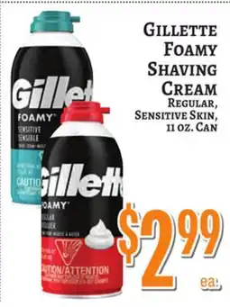 Trade Fair Supermarket Gillette Foamy Shaving Cream offer