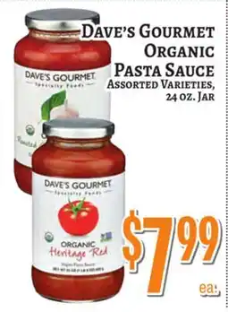 Trade Fair Supermarket Dave's Gourmet Organic Pasta Sauce offer
