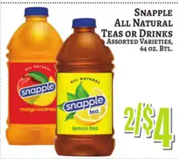 Trade Fair Supermarket Snapple All Natural Teas or Drinks offer