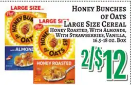 Trade Fair Supermarket HONEY BUNCHES OF OATS LARGE SIZE CEREAL offer