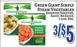 Trade Fair Supermarket GREEN GIANT SIMPLY STEAM VEGETABLES offer