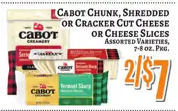 Trade Fair Supermarket CABOT CHUNK, SHREDDED OR CRACKER CUT CHEESE OR CHEESE SLICES offer