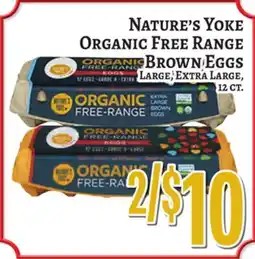 Trade Fair Supermarket Nature's Yoke ORGANIC FREE RANGE Brown Eggs offer