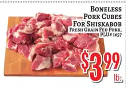 Trade Fair Supermarket BONELESS PORK CUBES FOR SHISKABOB offer
