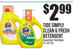 Extra Supermarket TIDE SIMPLY CLEAN & FRESH DETERGENT offer