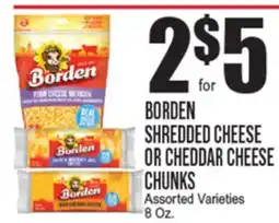 Extra Supermarket BORDEN SHREDDED CHEESE OR CHEDDAR CHEESE CHUNKS offer