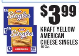 Extra Supermarket KRAFT YELLOW AMERICAN CHEESE SINGLES offer