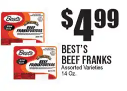 Extra Supermarket BEST'S BEEF FRANKS offer