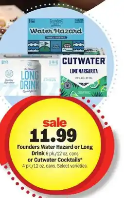 Meijer Founders Water Hazard or Long Drink or Cutwater Cocktails offer