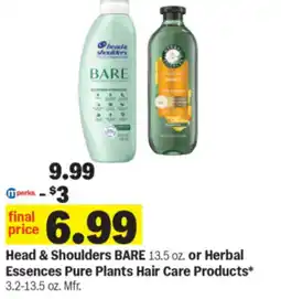 Meijer Head & Shoulders BARE or Herbal Essences Pure Plants Hair Care Products offer
