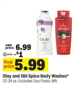 Meijer Olay and Old Spice Body Washes offer