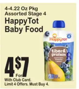 SuperFresh 4-4.22 Oz Pkg Assorted Stage 4 HappyTot Baby Food offer
