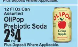 SuperFresh 12 Fl Oz Can Assorted OliPop Prebiotic Soda offer