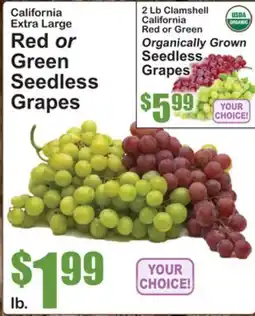 SuperFresh Red or Green Seedless Grapes offer
