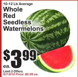 SuperFresh Whole Red Seedless Watermelons offer