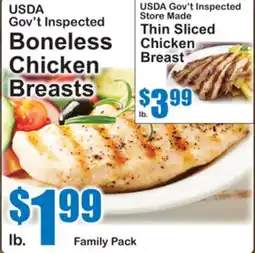 SuperFresh USDA Gov't Inspected Boneless Chicken Breasts offer