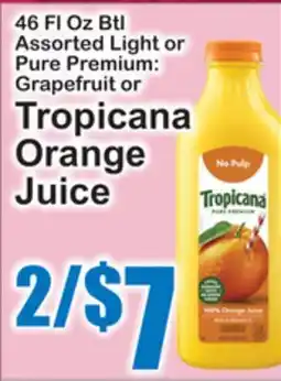 SuperFresh 46 Fl Oz Btl Assorted Light or Pure Premium: Grapefruit or Tropicana Orange Juice offer