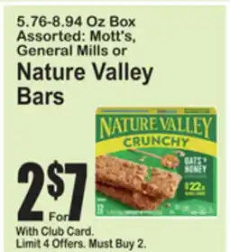 SuperFresh 5.76-8.94 Oz Box Assorted: Mott's, General Mills or Nature Valley Bars offer