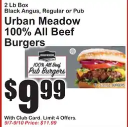 SuperFresh Urban Meadow 100% All Beef Burgers offer