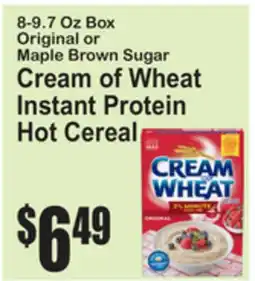 SuperFresh Original or Maple Brown Sugar Cream of Wheat Instant Protein Hot Cereal offer
